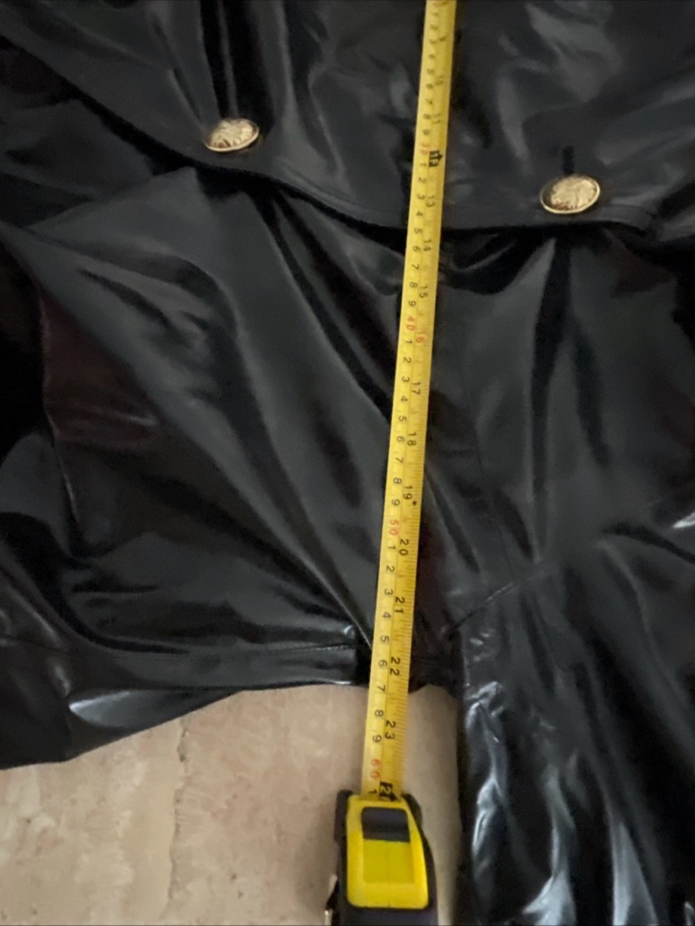 Pierrette B Woman's Coat Size 8 USA Made in Switzerland Shiny Black - Picture 12 of 14